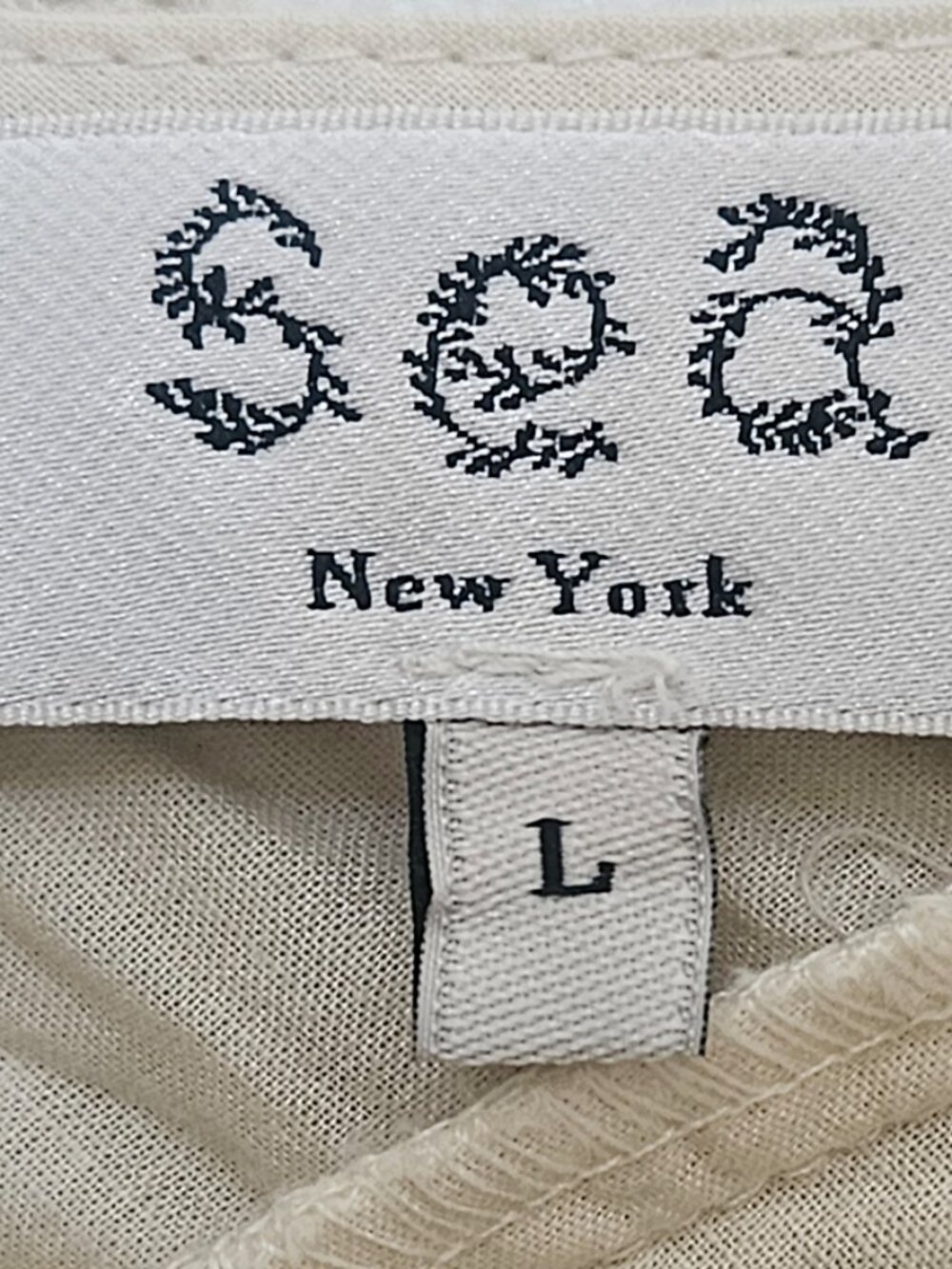 Sea New York Marley Pleated Flutter Sleeve Top in Cream/Natural Size Large - Picture 2 of 9